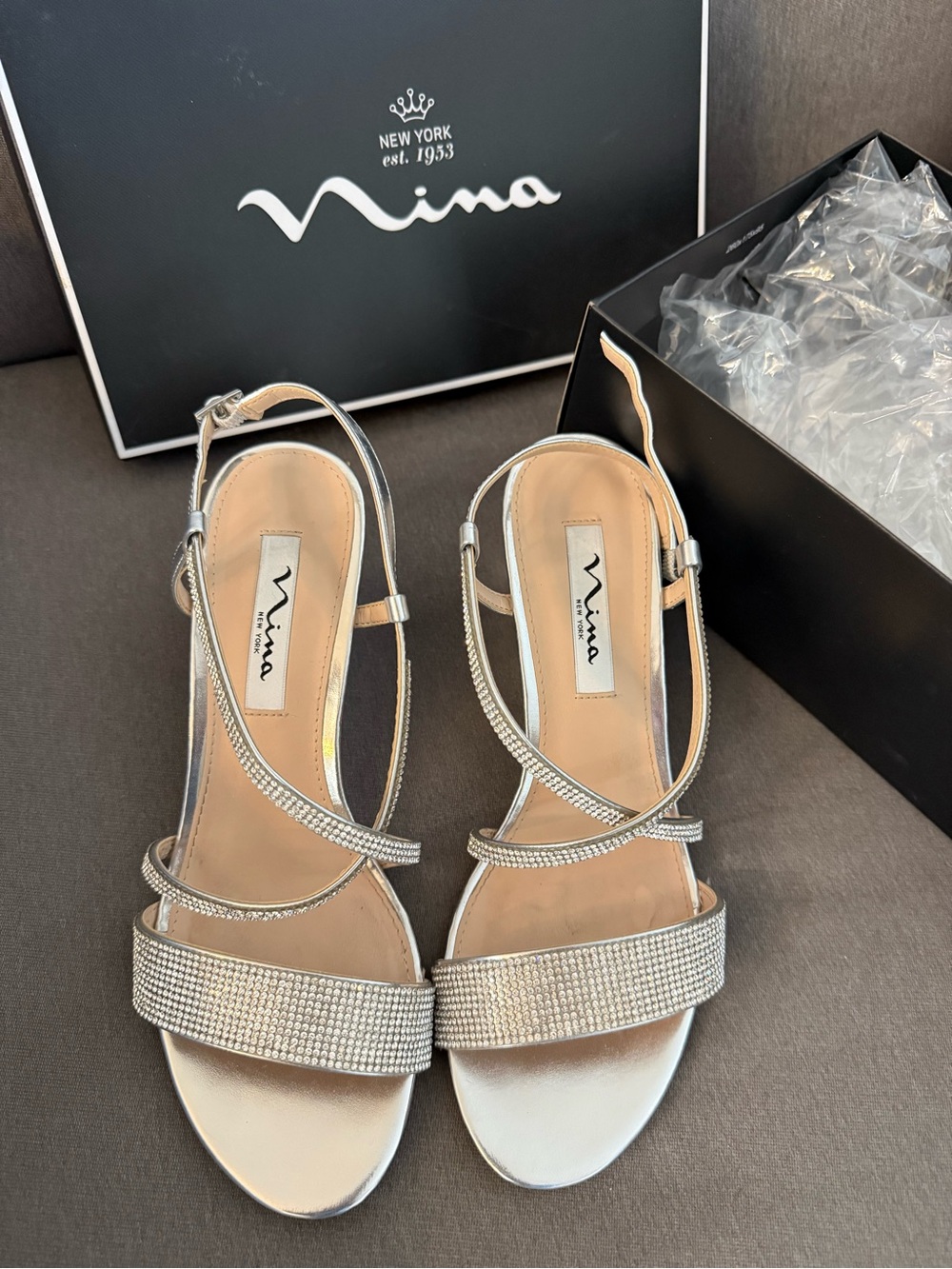 Nina Silver Wedges for Special Events - Worn 1 time